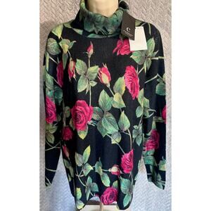 C by Bloomingdales New with Tags Exclusive Luxury 2 ply Cashmere Sze L Floral